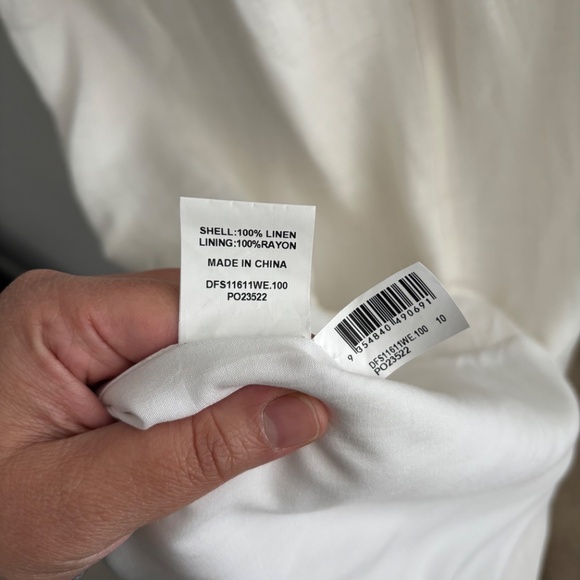 DISSH Cass White Linen Asymmetrical Midi Dress - US 6 - Picture 8 of 8